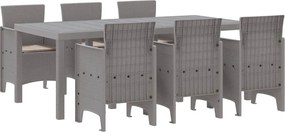vidaXL Kert étkező szett 7 pcs Világosszürke Polipropilén
