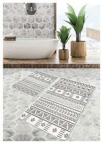 Fekete-fehér fürdőszobai kilépő szett 2 db-os 60x100 cm – Mila Home