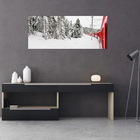 Kép - Vonat a havas tájban (120x50 cm)