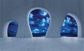 Fotótapéta Éjszakai kozmosz Tenger Luna Csillagok Íj relaxáció 368x254 +ragasztó