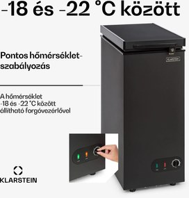 Klarstein Iceblokk 51, fagyasztódoboz, szabadon álló, 51 l, zárható, E energiahatékonysági osztály, fekete