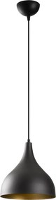 Sağlam 3760 fekete-arany fém függőlámpa, Ø26 cm