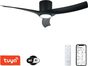 ZEVENTI - ORBITO LED mennyezeti ventilátor LED/24W/230V Wi-Fi Tuya fekete + távirányító