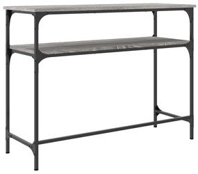 szürke sonoma színű szerelt fa konzolasztal 100x35,5x75 cm