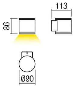 Redo 9594 - LED kültéri fali lámpatest ETA LED/6W/230V 3000K IP54 antracit