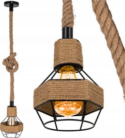 Mennyezeti lámpa Függő Kötél lámpabúra E27 foglalat Zsinór Kenderkötél Loft