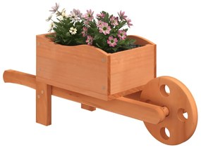 2 db tömör fenyőfa talicska növénytartó 47 x 15 x 19 cm
