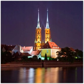 Poszterek 100x100 Boroszló Éjszaka Katedrális