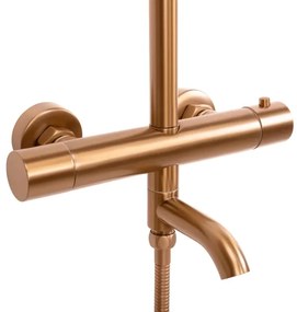 REA-P8807 - LUNGO termosztátos zuhanyszett, szálcsiszolt réz