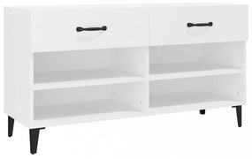 fehér szerelt fa cipősszekrény 102x35x55 cm