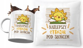 Tűzoltó párna ajándék bögre szett fényképes nyomtatással