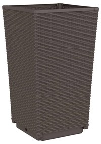 2 db barna polipropilén kerti ültetőláda 32,5 x 32,5 x 57 cm
