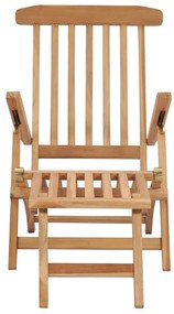 Tömör tíkfa lábtartóval ellátott kerti napozószékek és asztal