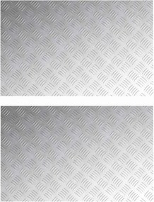 vidaXL Lépcsőfok Négyszögletes 2 pcs Ezüst 80 x 50 cm Alumínium