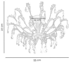 ONLI - TERESA mennyezeti lámpatest 3xE14/6W/230V bronzszínű