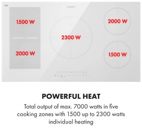 Klarstein Delicatessa 90 Hybrid, beépített indukciós főzőlap, 7400 W, 5 zóna, fekete