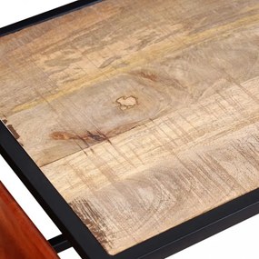 dohányzóasztal valódi bőrből készült újságtartóval 110x50x45 cm