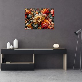 Kép - Narancs-vörös virágok (70x50 cm)