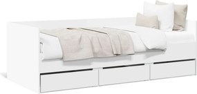 vidaXL fehér kanapéágy fiókkal matrac nélkül 100x200 cm
