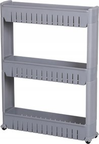 Keskeny fürdőszobai polc, szürke, műanyag, 54x72x12cm