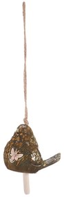 Kerámia függő csengő Madár, zöld, 13 x 45 x 9 cm
