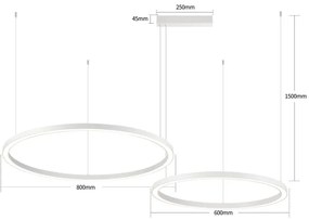 Brilagi - LED dimmelhető kábeles csillár PORTOFINO LED/98W/230V fehér + távirányító