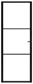 Fekete ESG üveg és alumínium beltéri ajtó 76 x 201,5 cm