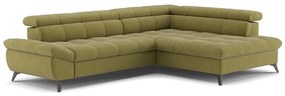 Kinyitható jobb oldali L-alakú MARANO sarokkanapé olívazöld