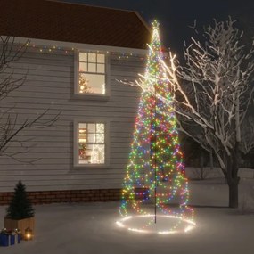 Színes 1400 LED-es karácsonyfa fémoszloppal 5 m