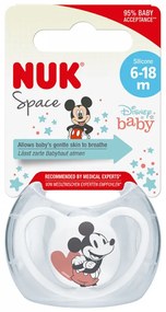 Baba cumi Space NUK 6-18h Disney Mickey Mouse fehér, vel. 6-18 h