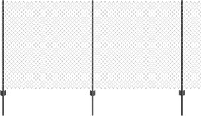 vidaXL Kerítés oszlopokkal Szürke 1,2 x 10 m Acél és PVC