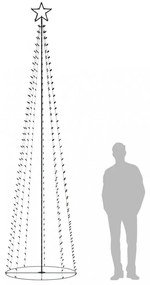 Kúp alakú karácsonyfa-dekoráció 400 színes LED-del 100 x 360 cm