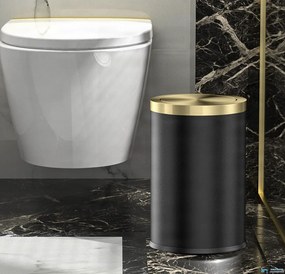 Fürdőszobai szemetes Deluxe GB1755 rozsdamentes acélból, több színváltozatban — Fekete-arany