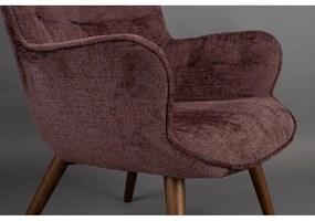 Sötétlila bársony fotel Lenn – Dutchbone