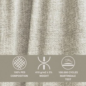 Bézs zsenília kinyitható-tárolóhelyes sarokkanapé (jobb oldali-heverő résszel) Velto – Maison de Rêve