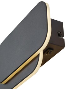 Modern fekete fali lámpa LED-del, 3 lépésben dimmelhető - Dias