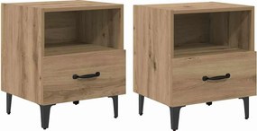 vidaXL Éjjeliszekrény 2 pcs Artisan tölgy 40 x 35 x 47,5 cm Faanyag