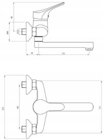 Deante Joko, falra szerelhető mosdócsap 150mm, króm, BOJ_050M