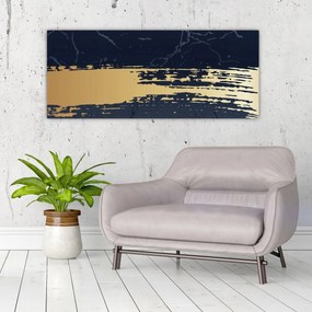Kép - Kék és arany absztrakció N⁰2 (120x50 cm)