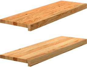vidaXL 2 db tömör tölgyfa világosbarna lépcsőfokok 80x30x2 cm