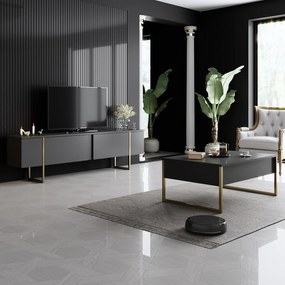 TV asztal/szekrény Luna (antracit + arany). 1073432