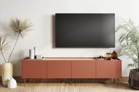 Desin négyajtós TV-szekrény két fiókkal 220 4D2SZ - kerámia vörös / nagano-tölgy