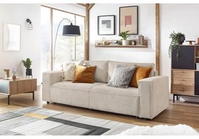 Bézs kordbársony kinyitható kanapé 245 cm Nihad – Bobochic Paris