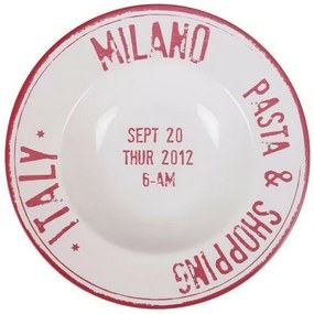 Olasz tészta kínáló porcelán tányér piros Ø 28 cm