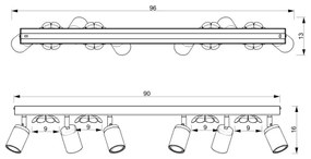 Spotlámpa FLOWER 6xGU10/8W/230V fehér