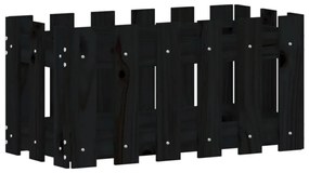 fekete tömör fenyő növénytartó léces kialakítással 60x30x30 cm