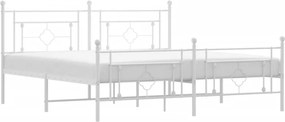 vidaXL fehér fém ágykeret fej- és lábtámlával 183 x 213 cm