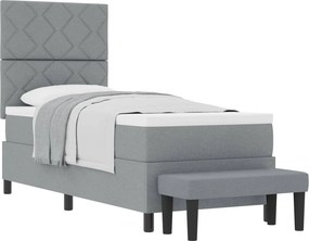 vidaXL Boxrugós ágy matracmal Világosszürke 80 x 200 cm szövet