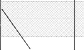 vidaXL Kerítésoszlop Szürke 10 x 1,4 m (40 x 40 mm háló) Acél és PVC