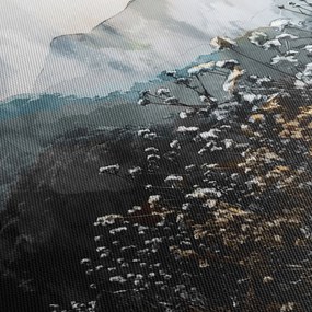 Kép - Vadvirágok illusztrációja (órával) (90x30 cm)